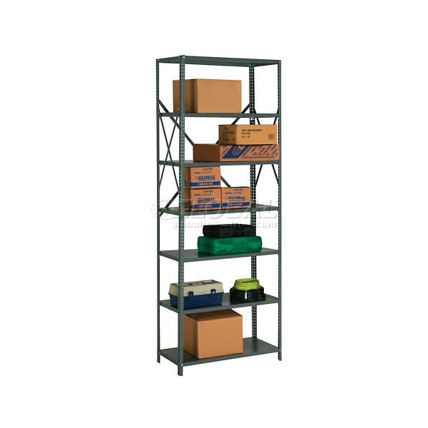 Global Industrial 7 Shelf, 20 Ga Open Steel Shelving Unit, 48inW x 12inD x 97inH, Gray 234534A - main